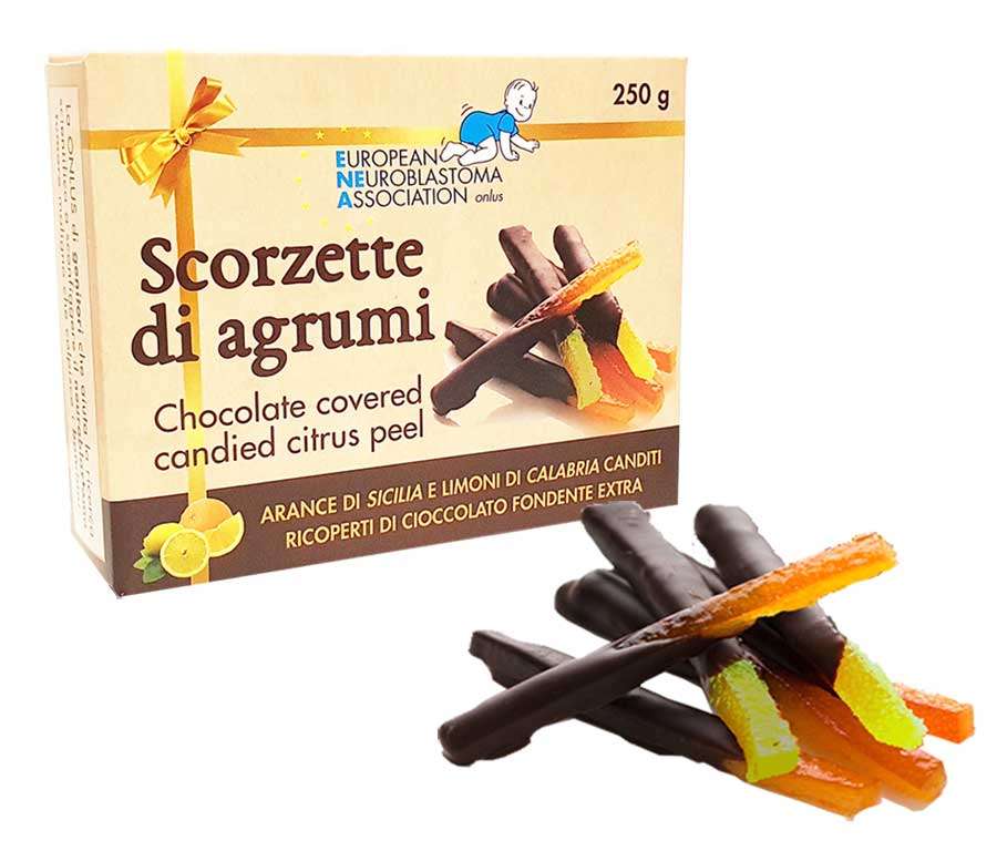 Scorzette di arancia e limone ricoperte di fondente – ENEA Onlus