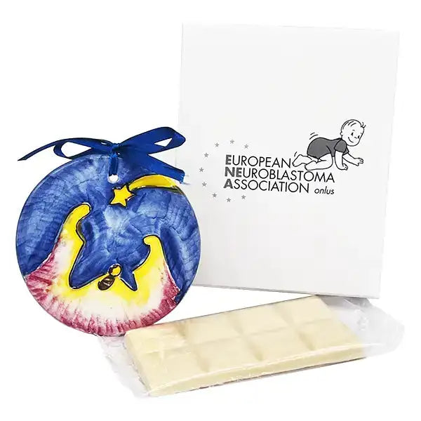 BIS – tavoletta di cioccolato bianco 50 g con formella in ceramica – ENEA