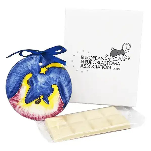 BIS – tavoletta di cioccolato bianco 50 g con formella in ceramica – ENEA