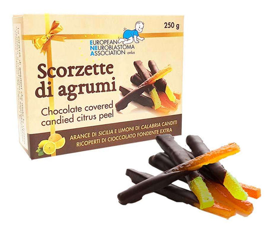 Scorzette di arancia e limone ricoperte di fondente – ENEA Onlus