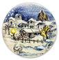 Formella in ceramica dipinta a mano – Paesaggio invernale – Ø 9 cm – ENEA